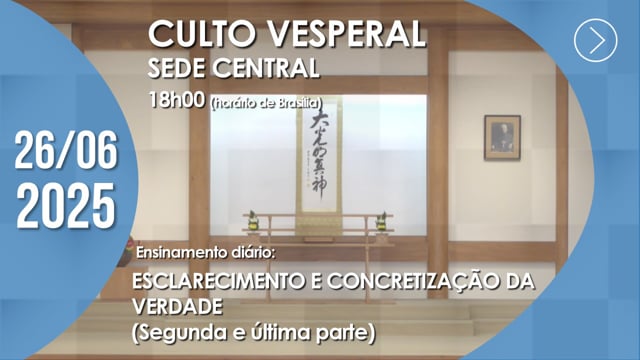 Capa do vídeo do “Culto Vesperal | Sede Central - 26/06/2025”.