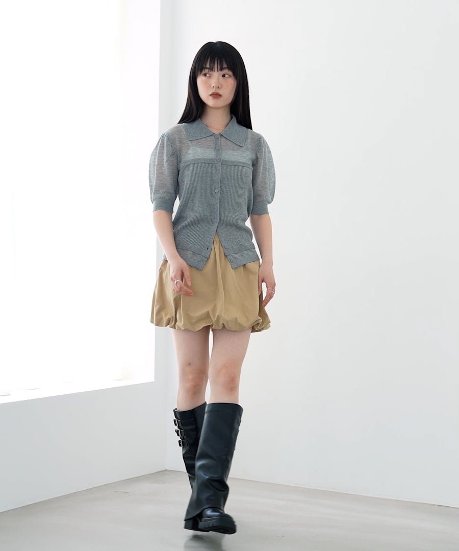 ニット セーター レイヤード風半袖ニット　579544 レディース Heather ニット セーター レイヤード風半袖ニット 579544