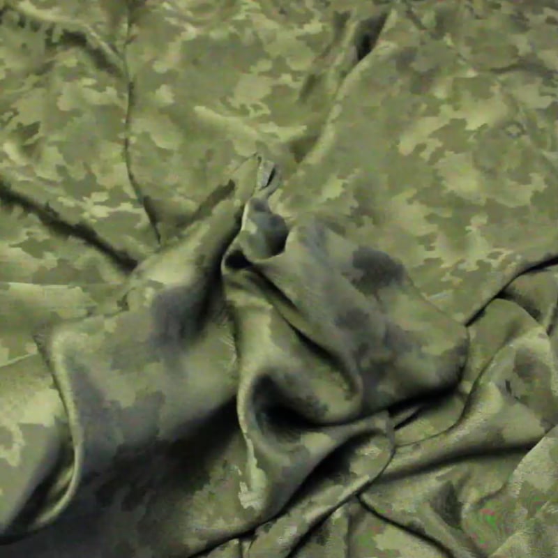 Vidéo: Satin 100% soie jacquard - Camouflage Vidéo: Satin 100% soie jacquard - Camouflage