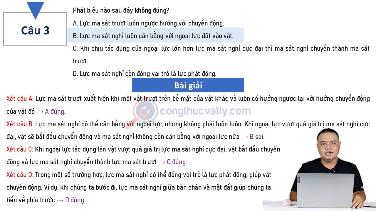 Phát biểu nào sau đây không đúng? 