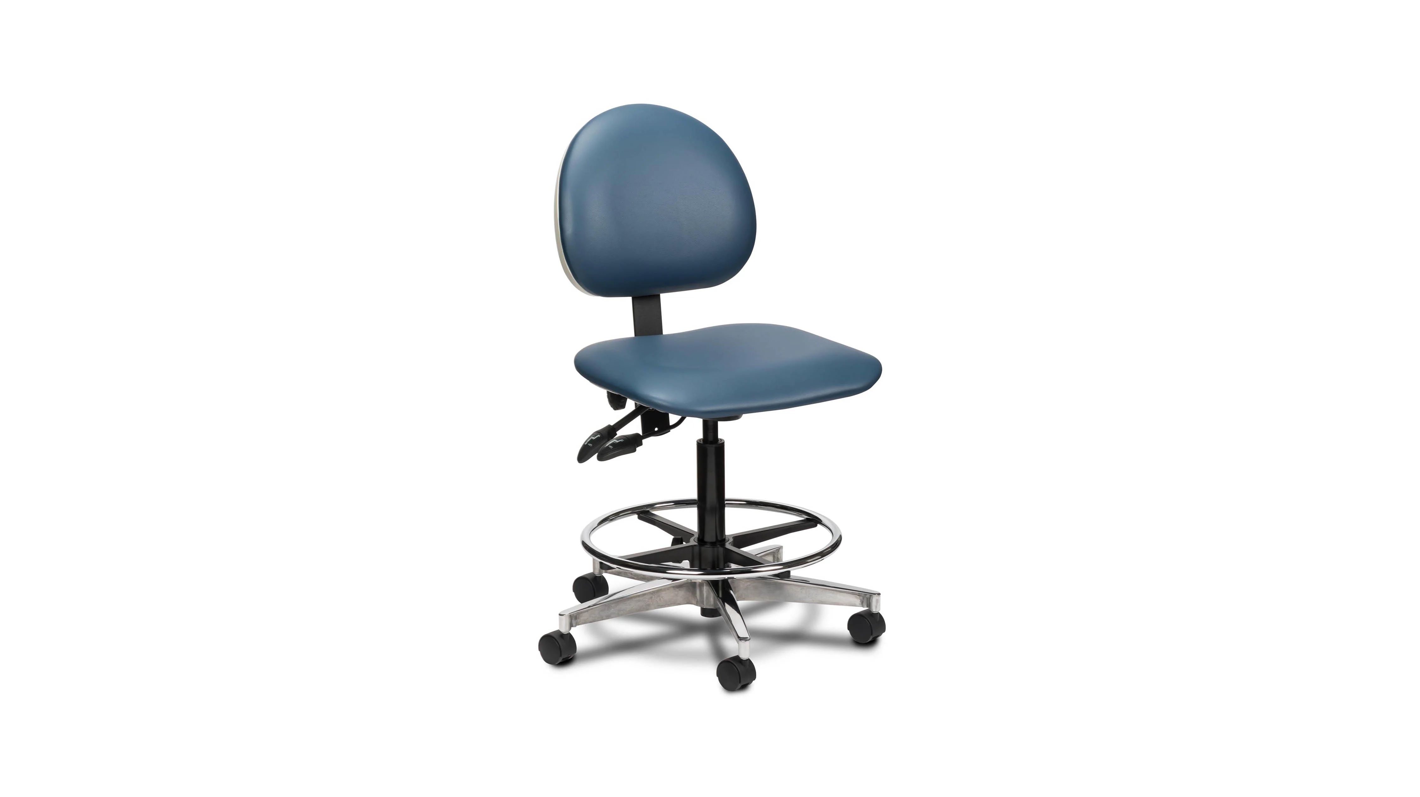 Clinton 2166W Armless Lab Stool with Contour Seat & Backrest