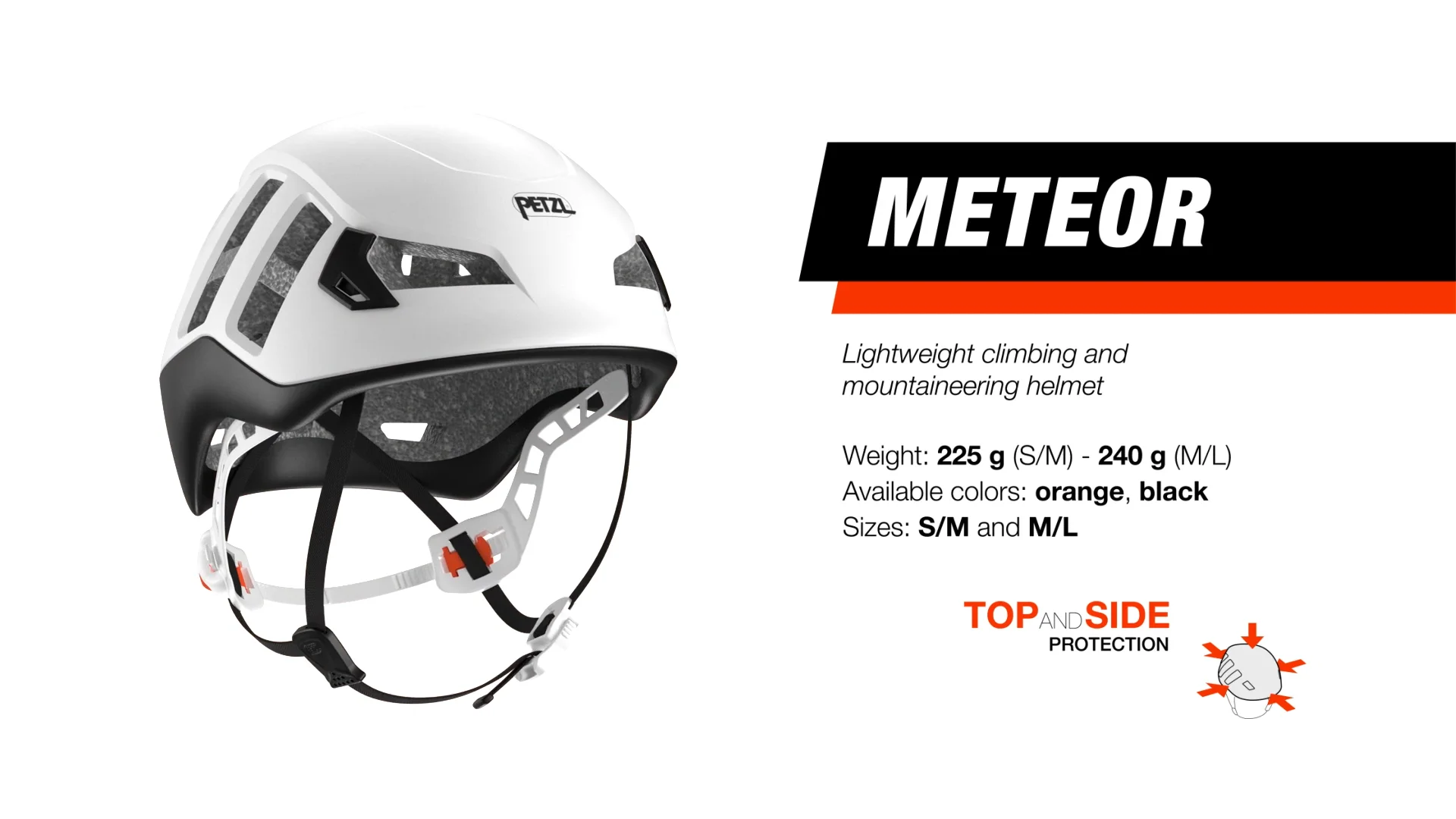 METEOR, Lightweight helmet for climbing, mountaineering, and