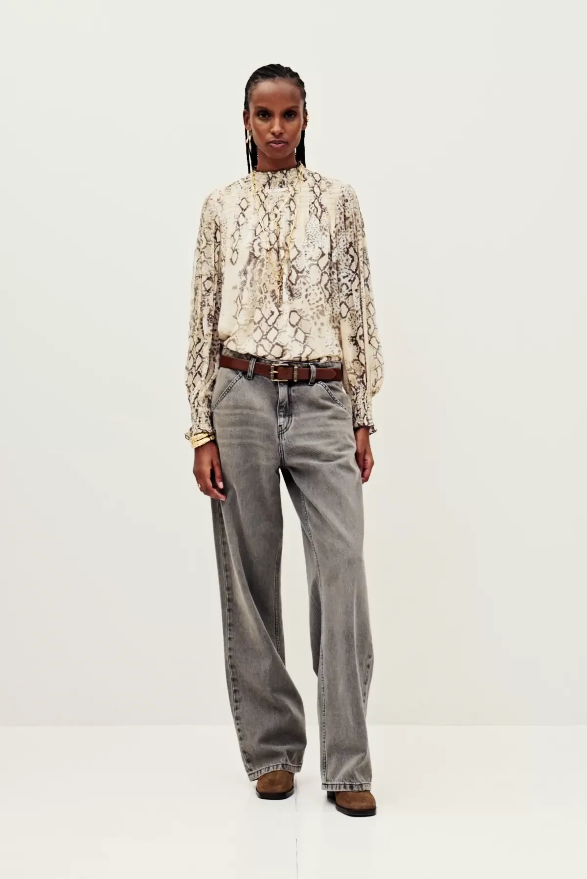 Stand-Up Collar Blouse Shamy Off-White // ba&sh US