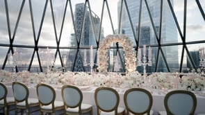 London Wedding at the Gherkin - Dinner Set-up