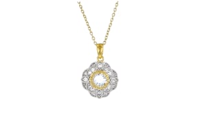 .70 Carat Aquamarine and .60 ct. t.w. White Topaz Pendant Necklace in 18kt Gold Over Sterling