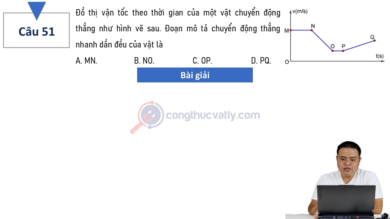 Đồ thị vận tốc theo thời gian của một vật chuyển động thẳng như hình vẽ sau. Đoạn mô tả chuyển động thẳng nhanh dần đều của vật là?