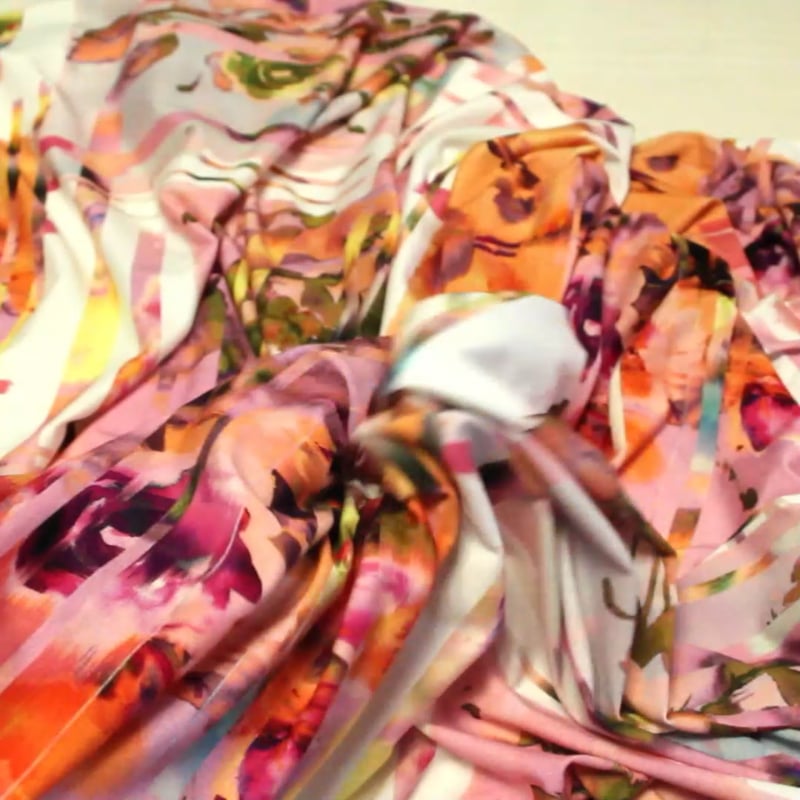 Vidéo: Jersey viscose & élasthanne - Flower sunset