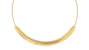 Italian 18kt Gold Over Sterling Curved Bar Necklace