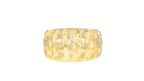 Italian 14kt Yellow Gold Basketweave-Pattern Ring