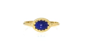 Italian Lapis Milgrain Ring in 14kt Yellow Gold