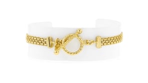Italian 18kt Gold Over Sterling Bismark-Link Toggle Bracelet