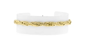 18kt Gold Over Sterling Flat Rope-Chain Bracelet