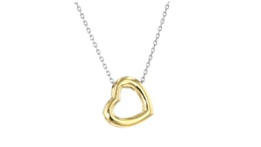 Sterling Silver and 18kt Gold Over Sterling Heart Necklace