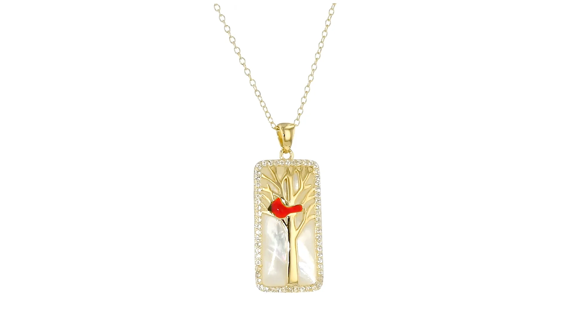 Mother-of-Pearl and .30 ct. t.w. White Topaz Cardinal Pendant