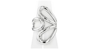 Italian Sterling Silver Abstract Floral Ring