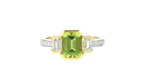 1.40 Carat Peridot Ring with .71 ct. t.w. Lab-Grown Diamonds in 14kt Yellow Gold
