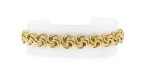 18kt Gold Over Sterling Rosette-Link Bracelet