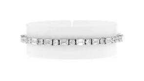 10.00 ct. t.w. Round and Emerald-Cut Lab-Grown Diamond Tennis Bracelet in 14kt White Gold