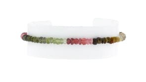 20.00 ct. t.w. Multicolored Tourmaline Bead Bracelet with 14kt Yellow Gold Magnetic Clasp