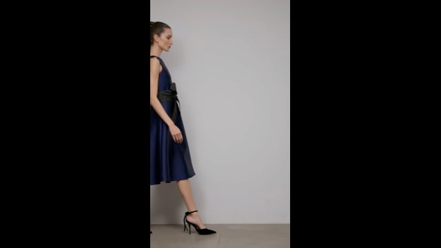 Vestido Zibeline Marinho Betina