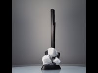 Black Tourmaline With Albite on Custom Stand