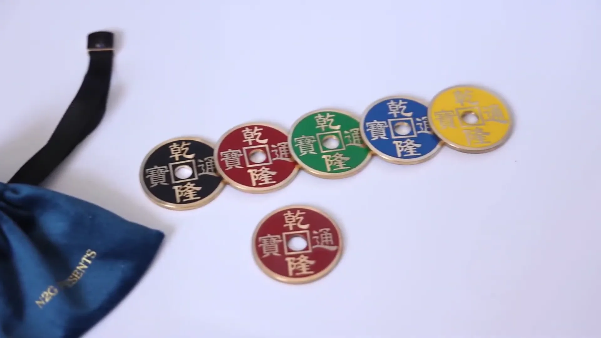 中国コイン4枚セット レインボーコイン（古代中国コイン：4色＋黒）｜その他一般