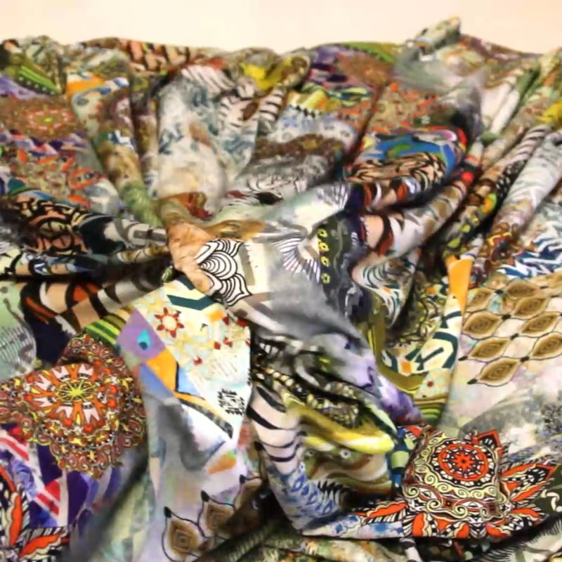 Vidéo: Jersey viscose & élasthanne - Mandala divers