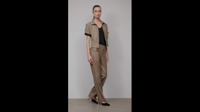 Calça Couro Pelica Fendi Camila