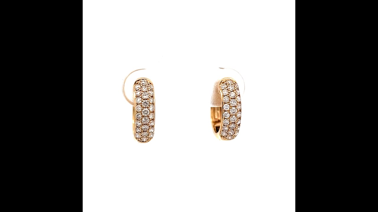 52 Pave Diamond Huggie Hoops 14k Yellow Gold – Filigree Jewelers