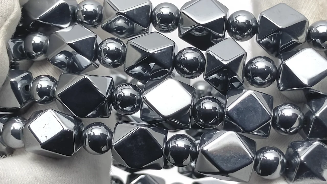 高純度テラヘルツ鉱石 レクタングルチューブカット10×8×8&ラウンド6mm
