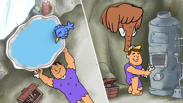 Carter's My Plumber animated caveman ad