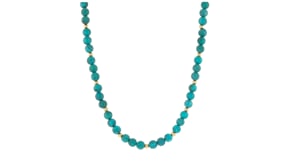 5mm Turquoise Bead Necklace with 14kt Yellow Gold