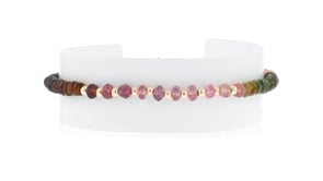16.00 ct. t.w. Multicolored Tourmaline Bead Bracelet in 10kt Yellow Gold