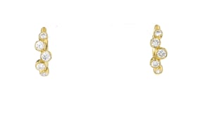 .75 ct. t.w. Bezel-Set Lab-Grown Diamond Bubble Hoop Earrings in 18kt Gold Over Sterling