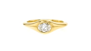 .50 Carat Oval Lab-Grown Diamond Flush-Set Ring in 18kt Gold Over Sterling Silver