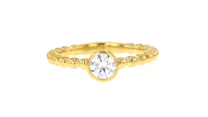 .50 Carat Round Lab-Grown Diamond Beaded Ring in 18kt Gold Over Sterling
