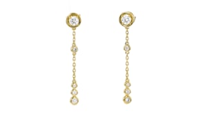 .75 ct. t.w. Bezel-Set Lab-Grown Diamond Linear Drop Earrings in 18kt Gold Over Sterling