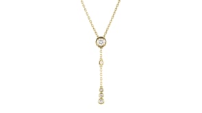 .40 ct. t.w. Bezel-Set Lab-Grown Diamond Y-Necklace in 18kt Gold Over Sterling