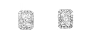 1.00 ct. t.w. Lab-Grown Diamond Rectangular Cluster Earrings in Sterling Silver