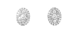 1.00 ct. t.w. Lab-Grown Diamond Oval Cluster Earrings in Sterling Silver