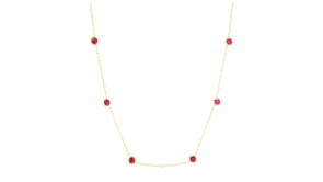 .80 ct. t.w. Bezel-Set Lab-Grown Ruby Station Necklace in 18kt Gold Vermeil