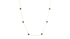 .80 ct. t.w. Bezel-Set Lab-Grown Sapphire Station Necklace in 18kt Gold Vermeil
