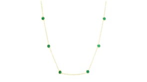 .50 ct. t.w. Bezel-Set Lab-Grown Emerald Station Necklace in 18kt Gold Vermeil