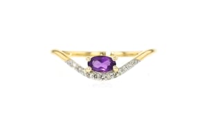 .20 Carat Amethyst Ring with Diamonds in 14kt Yellow Gold