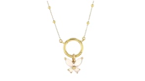Opal Butterfly Charm in 14kt Yellow Gold