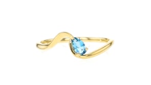 .20 Carat Swiss Blue Topaz Ring in 14kt Yellow Gold