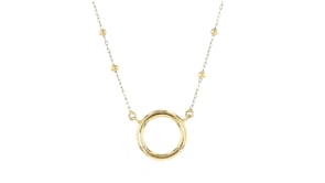 Italian 14kt Yellow Gold Charm-Compatible Beaded Station Necklace