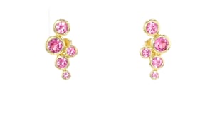 .90 ct. t.w. Lab-Grown Pink Sapphire Bubble Earrings in 18kt Gold Vermeil