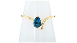 .50 Carat London Blue Topaz Ring in 14kt Yellow Gold