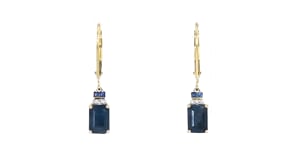 1.90 ct. t.w. Sapphire Drop Earrings with Diamonds in 14kt Yellow Gold